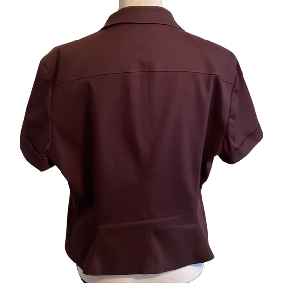 Talbots Stretch Dark Brown Short Sleeve Safari Blazer / Jacket Size 16 - Picture 3 of 6